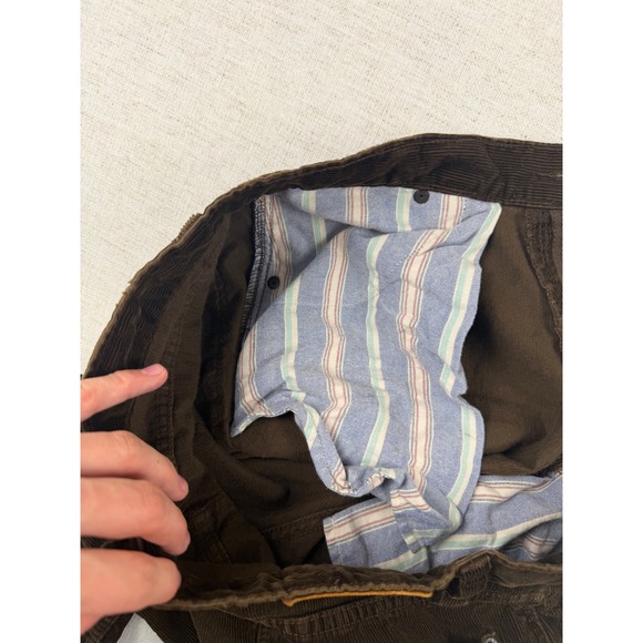 Vintage Polo Ralph Lauren Mens Corduroy Pants 32x30 Brown Flared Cotton Trousers - Picture 9 of 14